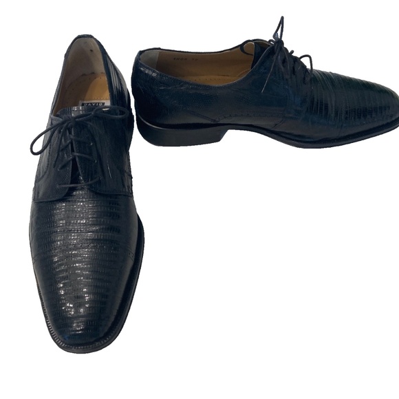 Used David Eden Black Thor Size 10 Mens Shoes